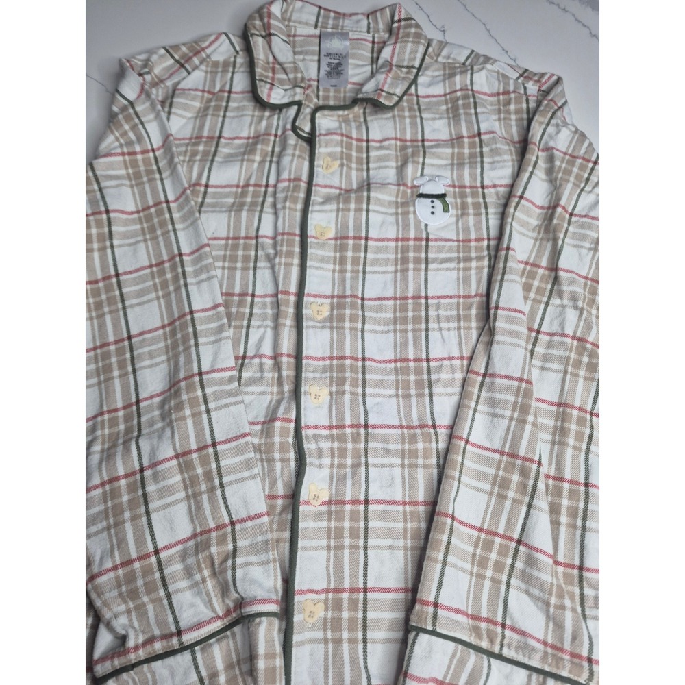 Disney Mickey Mouse Snowman Plaid Pajama Set Women's Long Sleeve top and bottoms - Picture 2 of 16